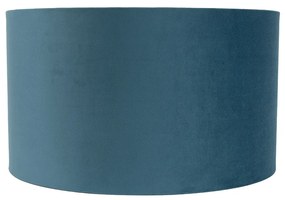 Abajur din catifea albastră 35/35/20 cu interior auriu