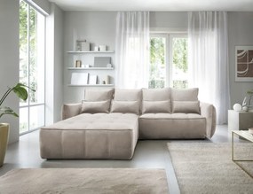 Coltar tapitat, extensibil, cu spatiu pentru depozitare, 265x196x88 cm, Campo LT01, Eltap (Culoare: Bej / Relax 18)