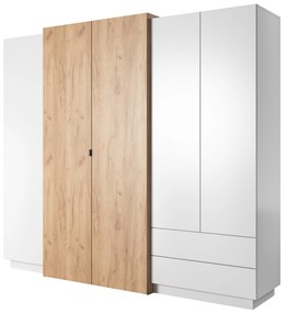 Dulap de haine Three 230 (Stejar craft auriu + Alb). 1071395
