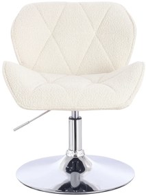 HR111N Scaun Crem Boucle cu Bază Cromata