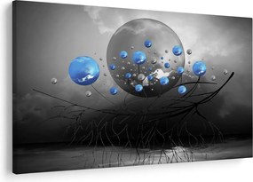 Tabloul cu bile abstracte albastre (90x60 cm)