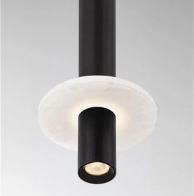 Pendul tub subtire aluminiu negru si alabastru LED NOEMI