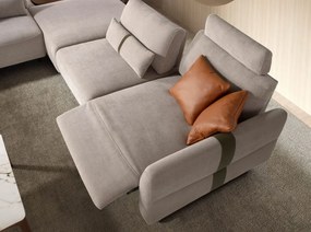 Coltar modular LUX design italian cu sezlong dreapta Velvet sand