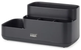 Organizator pentru baie Joseph Joseph EasyStore 70600, 24.9x12 cm, Baza antiderapanta, Fara BPA, Negru