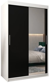 Dulap de haine 120 cm Toki 2 (alb mat + negru mat). 1064972