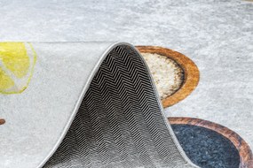 ANDRE 3343 covor lavabil Condimente, bucatarie, anti-alunecare - argint / bej