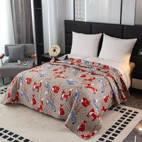 Cuvertura de pat cu model VULPEA ROSIE maro Dimensiune: 170 x 210 cm