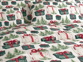 Lenjerie de pat din bumbac CHRISTMAS PRESENT crem Dimensiune lenjerie de pat: 70 x 90 cm | 140 x 220 cm