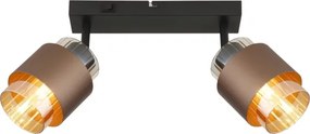 Globo 15560-2C - Aplică spot MILLEY 2xE27/40W/230V negru/bronz