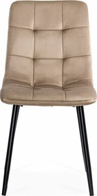Scaun living din catifea cu picioare metalice BUC 211 bej