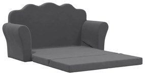 Canapea extensibila de copii cu 2 locuri, antracit, plus moale