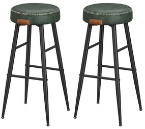 Set 2 scaunde bar înalte , design modern , verde inchis  | VASAGLE