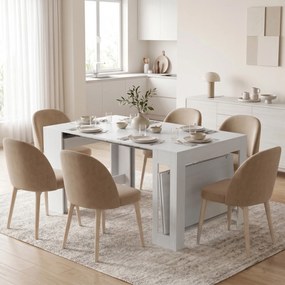 HOMCOM Masă Extensibilă Convertibilă în Consolă pentru 10 Persoane, PAL, Oțel, 240 x 90 x 78 cm, Alb | Aosom Romania