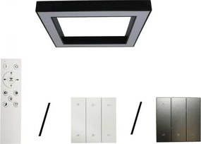 Plafonieră LED/100W/230V 3000/4000/6500K 80x80 cm negru