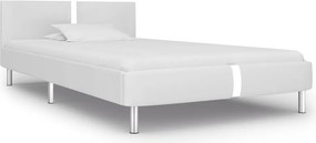 vidaXL Cadru de pat, alb, 90 x 200 cm, piele ecologică