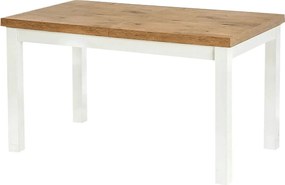 Masa TIAGO, stejar/alb, 140/220x80x76 cm