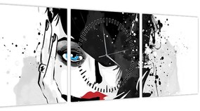 Tablou - Femeia misterioasă (cu ceas) (90x30 cm)