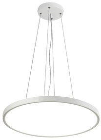 Lustra moderna alba rotunda cu led Italux Calvi d48