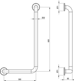 Lehnen Bară de susținere cu montare pe perete Finisaj: Crom NIL_0P1D