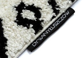 Covor PROMO Berber Safi N9040 albsi negru Franjuri shaggy pletos