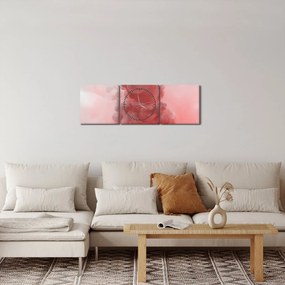Tablou - Fum roșu (cu ceas) (90x30 cm)