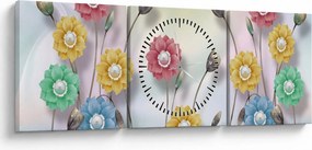 Tablou - Lunca colorată (cu ceas) (90x30 cm)