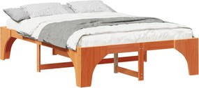 vidaXL Cadru de pat Maro 150 x 200 cm Lemn de pin masiv