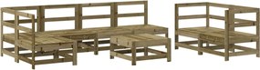 vidaXL Set mobilier relaxare de grădină, 8 piese, lemn de pin tratat