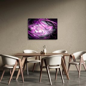Tablou pe sticlă cu abstracție frumoasă în violet (70x50 cm)