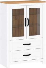 Vitrina LANZETTE K, alb/stejar craft auriu, DTD laminat, 94x41x140 cm