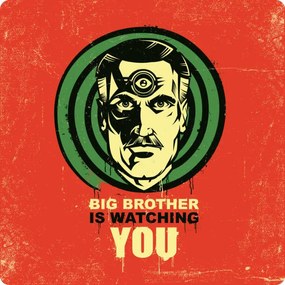 Ilustrație Big Brother is watching you illustration, Man_Half-tube