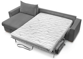 Colțar gri extensibil cu tapițerie din catifea reiată (cu colț variabil) Augustin – Bobochic Paris