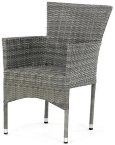 Autronic Scaun de grădină, metal, polyratan, gri,AZC-S2118 GREY