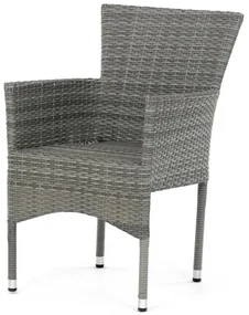 Autronic Scaun de grădină, metal, polyratan, gri,AZC-S2118 GREY