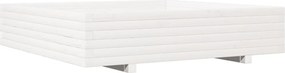 vidaXL Jardinieră de grădină, alb, 110x110x26,5 cm, lemn masiv de pin