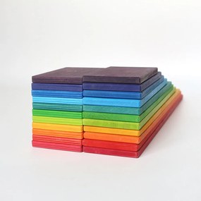 Jucărie de construcție Montessori din lemn cu model curcubeu