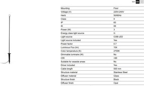 Stalp LED cu tarus iluminat exterior IP65 CUCA H-100cm
