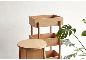Masă consolă în culoare naturală din lemn de stejar 34x43 cm Stack – Hübsch