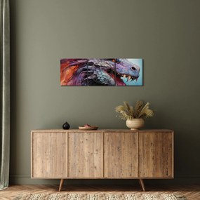 Tablou - Ilustrație a unui dragon (cu ceas) (90x30 cm)