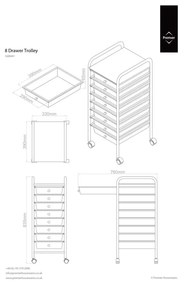 Etajeră pe roți din plastic alb-argintiu 33x83 cm – Premier Housewares