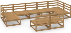 vidaXL Set mobilier de grădină, 9 piese, lemn masiv de pin