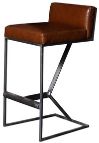 Scaun de bar, din piele naturala, Gordon