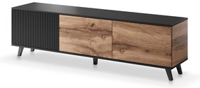 Comoda TV Random RTV2 stejar wotan/negru - L180 x A40 x h52 cm