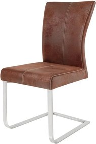 Set de 2 scaune, Otel, Microfibra, Maro Cafeniu, SAMSON