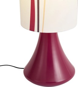 Lampă de podea retro violet cu abajur textil multicolor - Mina