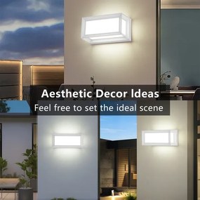 Brilagi - Aplica de perete pentru exterior PARKER LED, 12W, 230V, albă, IP44