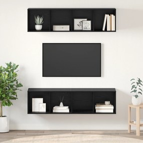 vidaXL Set comodă TV Pe perete 2 pcs Stejar negru 37 x 37 x 142.5 cm
