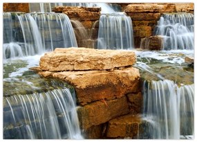 Tablou pe sticlă cu cascade (70x50 cm)
