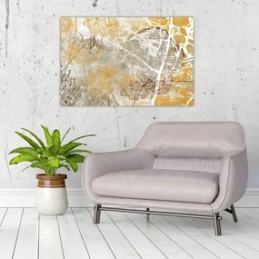 Tablou - Vintage perete cu flori (90x60 cm)