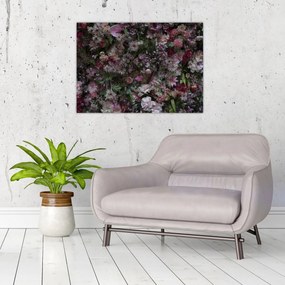 Tablou pe sticlă - Perete de flori (70x50 cm)